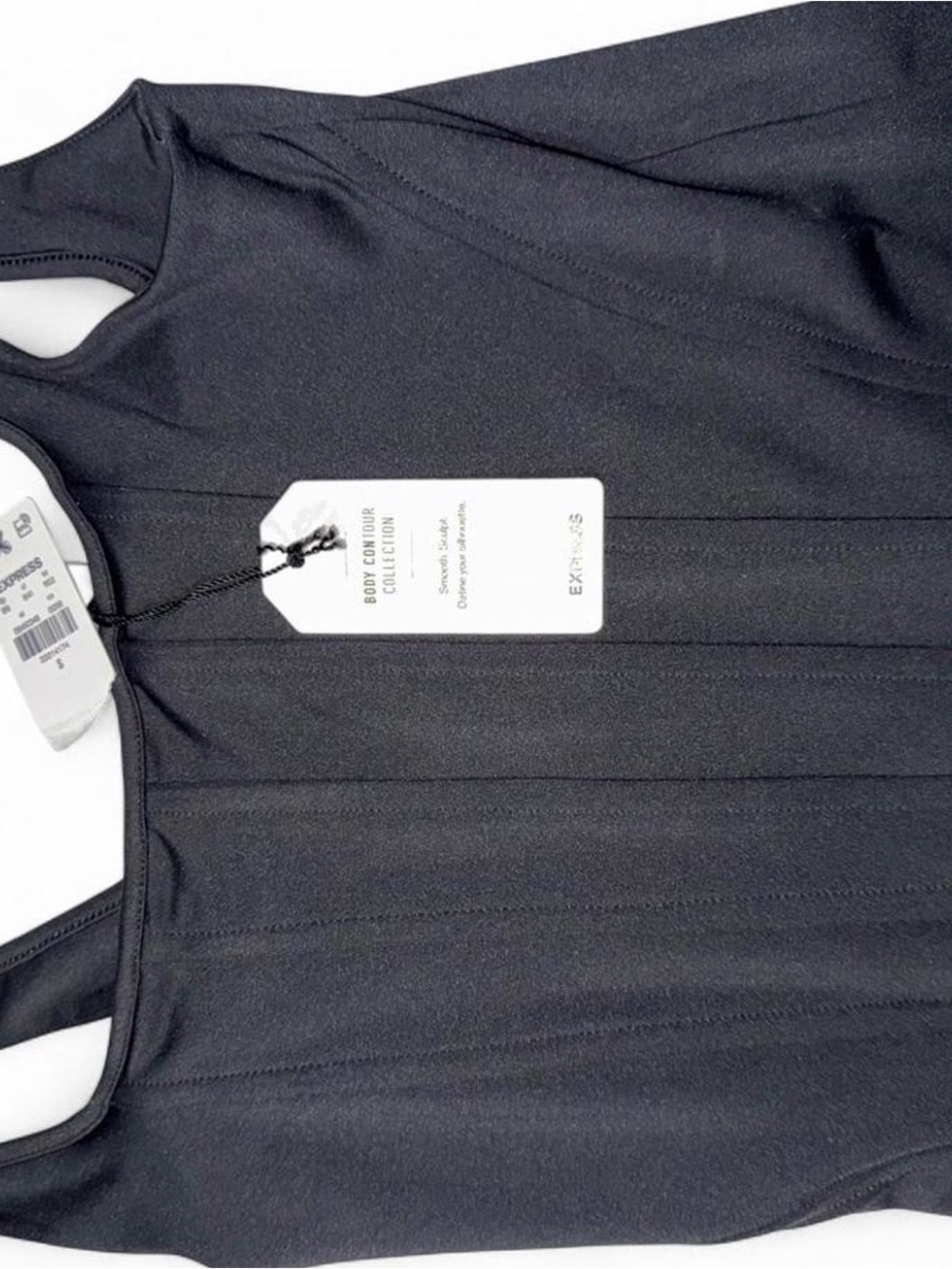 Express Black Sleeveless Seam-Detail Crop Top